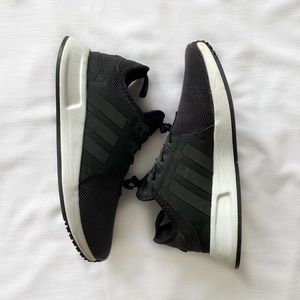 Adidas black running shoes